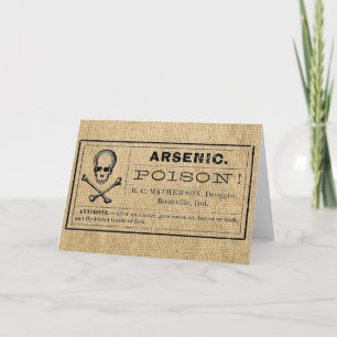 Arsenik-Etikett auf Jute Karte