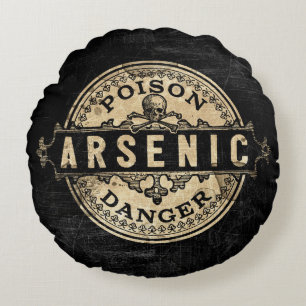 Arsenik im Vintage-Stil Giftetikett Rundes Kissen