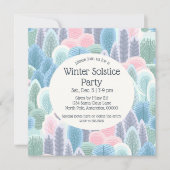 Arsty Winter Pastel Trees Weihnachtsfest Party Einladung (Vorderseite)