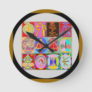 Art101 Reiki n Karuna heilende Symbol-Sammlung Runde Wanduhr