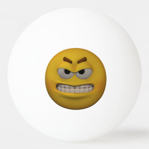 Art3d sehr verärgerter Emoticon Tischtennisball