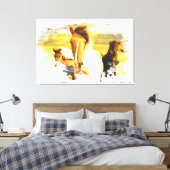 *~* Art 3 Pferde - Mustangs Berge AR22 Pferde Leinwanddruck (Insitu (Schlafzimmer))
