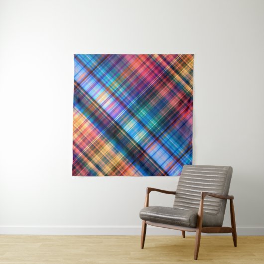 art abstract geometric diagonal pattern rainbow ba wandteppich (Beispiel (Horizontal))