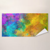 art abstract vibrant rainbow painted background wi badehandtuch (Badehandtuch)