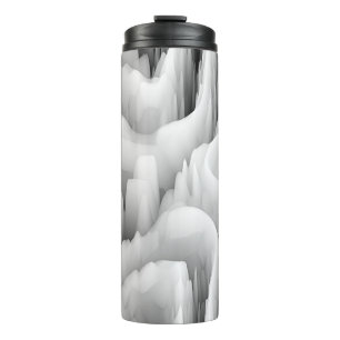 Art abstrakt Fraktal Welle verschwommen monochrome Thermosbecher