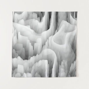 Art abstrakt Fraktal Welle verschwommen monochrome Wandteppich