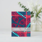 Art Abstrakt (Rot Blau) Vielen Dank Postcard Postkarte (Stehend Vorderseite)