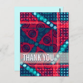 Art Abstrakt (Rot Blau) Vielen Dank Postcard Postkarte (Vorne/Hinten)