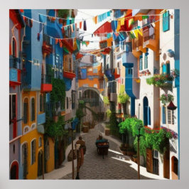 Art Abstrakte Kleinstadt Poster