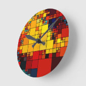 Art abstraktes, dynamisches geometrisches Regenbog Runde Wanduhr (Winkel)