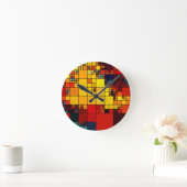 Art abstraktes, dynamisches geometrisches Regenbog Runde Wanduhr (Zuhause)