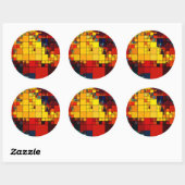 Art abstraktes, dynamisches geometrisches Regenbog Runder Aufkleber (Blatt)