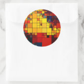 Art abstraktes, dynamisches geometrisches Regenbog Runder Aufkleber (Tasche)