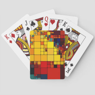 Art abstraktes, dynamisches geometrisches Regenbog Spielkarten