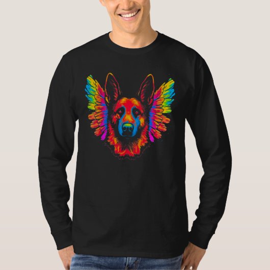 Art Angel Heaven German Shepherd Dog T-Shirt (Vorderseite)