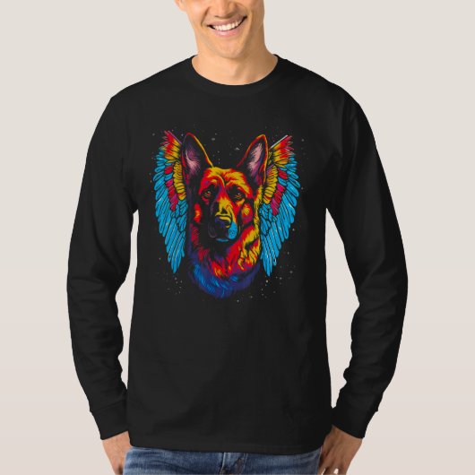Art Angel Wings German Shepherd Dog T-Shirt (Vorderseite)