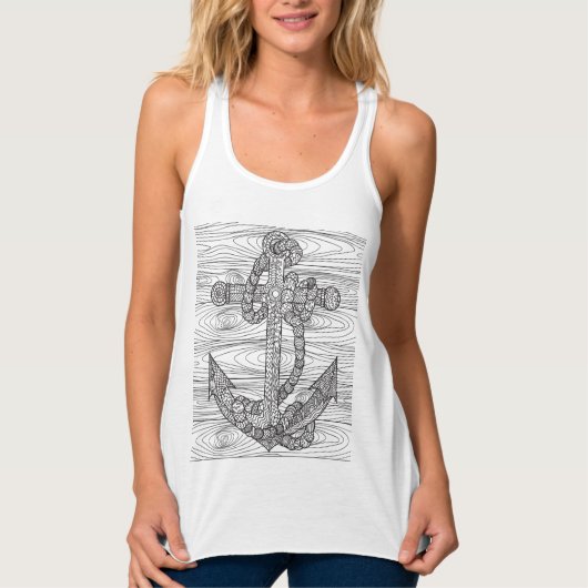 Art-Anker und Seil Tank Top (Vorderseite)