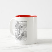Art-Anker und Seil Zweifarbige Tasse (Vorderseite Links)