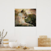 *~* Art AP23 Artistic RAINBOW Abstrakte LIONESS Poster (Küche)