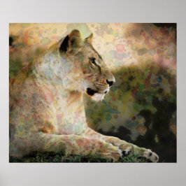 *~* Art AP23 Artistic RAINBOW Abstrakte LIONESS Poster