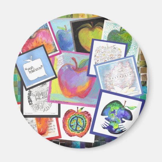 Art Apple Collage Magnet (Vorne)