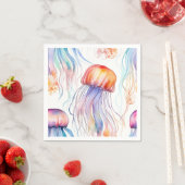Art Aquarellqualle abstrakt farbenfroh Serviette (Beispiel)