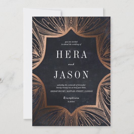 Art Art Nouveau Holzkohle und Bronze - Einladung (Vorderseite)