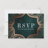 Art Art Nouveau Imitats gold Wedding RSVP card, (Vorderseite)