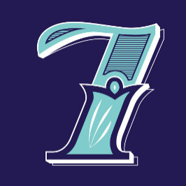 Art Art: Nummer sieben Quadratischer Aufkleber