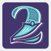 Art Art: Nummer zwei Quadratischer Aufkleber (Vorderseite)