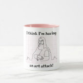 Art Attack Funny Mona Lisa EKG Cardiology Pub Tasse (Zentrum)