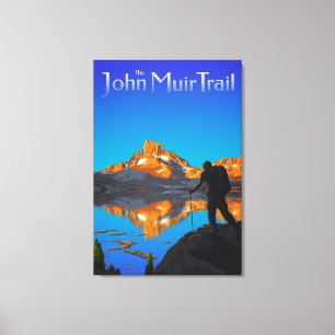 Art - Banner Peak - John Muir Trail Text Leinwanddruck