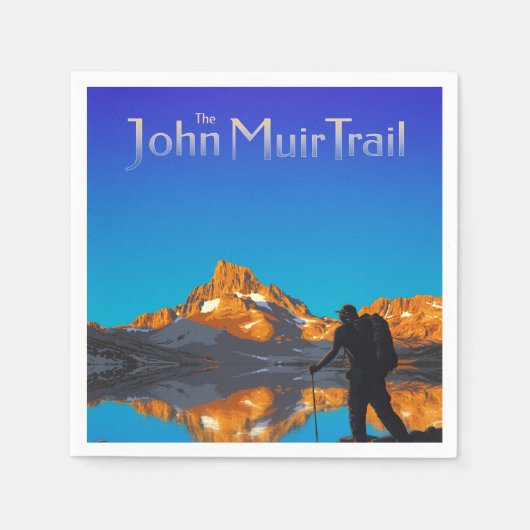 Art - Banner Peak - John Muir Trail Text Serviette (Vorderseite)