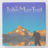 Art - Banner Peak - John Muir Trail Text Steinuntersetzer (Vorderseite)