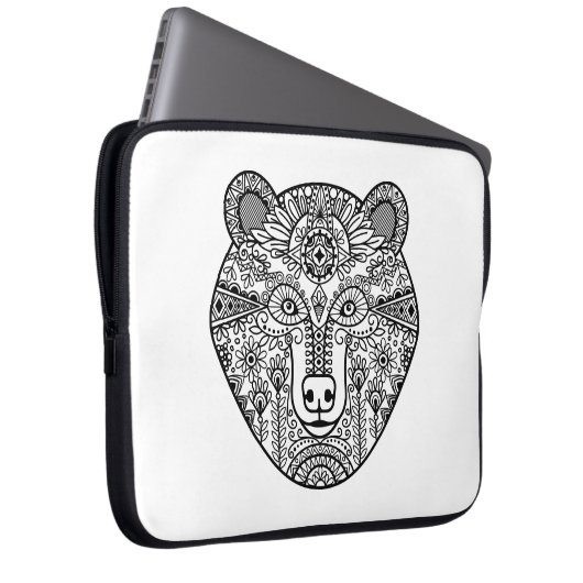 Art-Bärn-Kopf Laptopschutzhülle (Vorne Rechts)