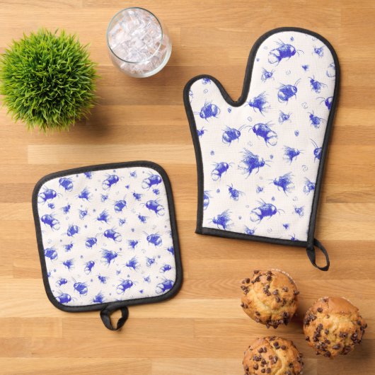 Art Bee Kitchen Gloves Set - Geschenk für Mama (Oben Unten)