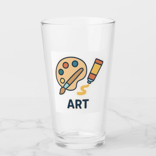 Art Betrifft: Farbpalette und Pinsel Glas (Vorderseite)