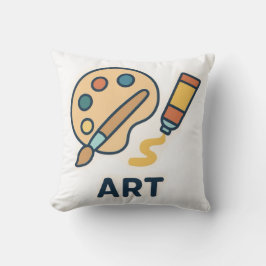 Art Betrifft: Farbpalette und Pinsel Kissen