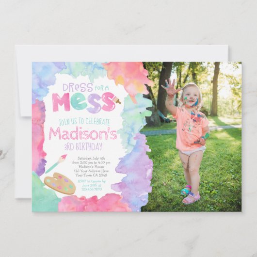 Art Birthday Einladung (Vorderseite)