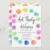 Art Birthday Einladung, Paint Birthday Einladung, Einladung (Vorne/Hinten)