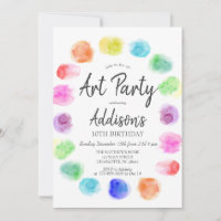 Art Birthday Einladung, Paint Birthday Einladung,