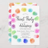 Art Birthday Einladung, Paint Birthday Einladung, Einladung (Vorne/Hinten)