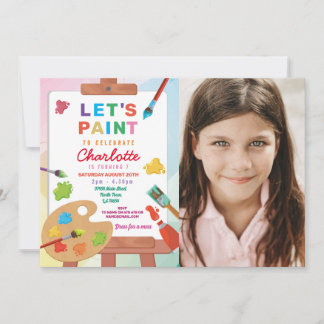 Art Birthday Malerei Party Malerei Kunsthandwerk F Einladung