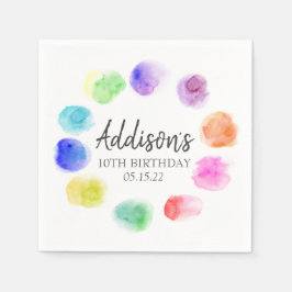 Art Birthday Napkins, Paint Birthday Paper Napkins Serviette