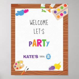 Art Birthday Party - 8 x 10 Willkommensunterschrif Poster