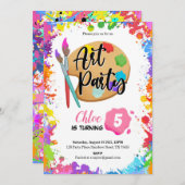 Art Birthday Party Einladung (Vorne/Hinten)