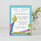 Art Birthday Party Einladung (Stehend Vorderseite)