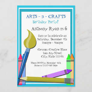 Art Birthday Party Einladung