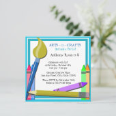 Art Birthday Party Einladung (Stehend Vorderseite)