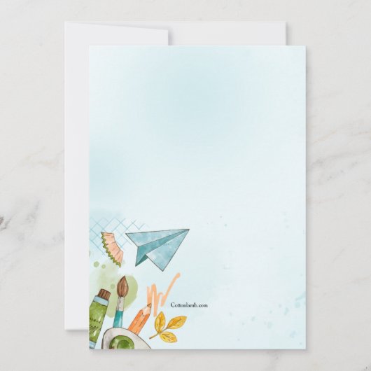 Art Birthday Party Einladung (Rückseite)